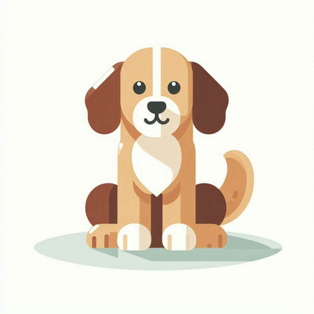 Cute cartoon dog isolated on a white background. Vector illustration.のイラスト素材