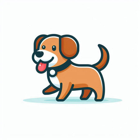 Cute cartoon dog. Vector illustration. Isolated on white background.のイラスト素材