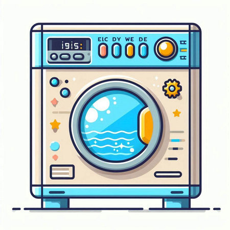 Washing machine icon. Flat illustration of washing machine vector icon for web designのイラスト素材