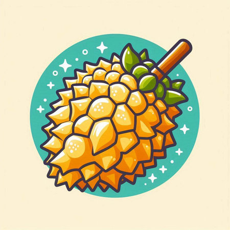 Durian icon in flat style. Vector illustration of durian fruit.のイラスト素材