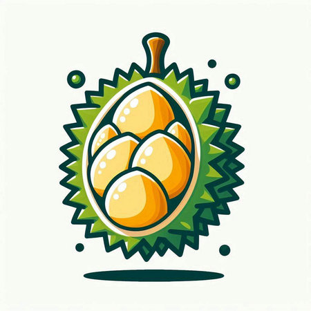 Illustration of durian fruit icon on white background, vector illustration.のイラスト素材