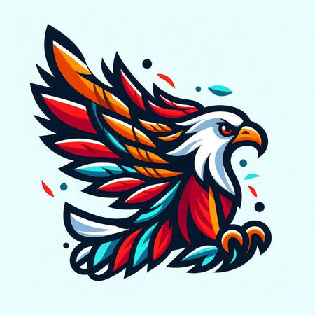 Eagle head mascot. Vector illustration for t-shirt, poster and other uses.のイラスト素材