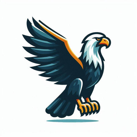 Eagle with wings. Vector illustration on white background. EPS 10のイラスト素材