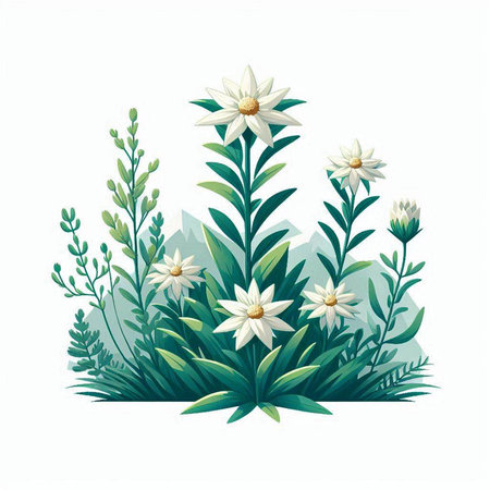Beautiful floral background with white daisies. Vector illustration.のイラスト素材