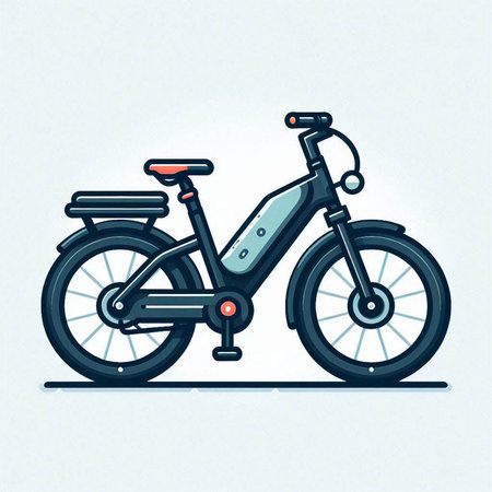 Bicycle on a white background. Vector illustration in cartoon style.のイラスト素材