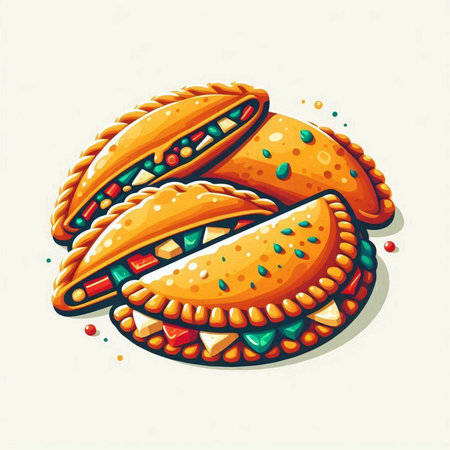 Vector illustration of cookies in cartoon style. Biscuits with filling.のイラスト素材