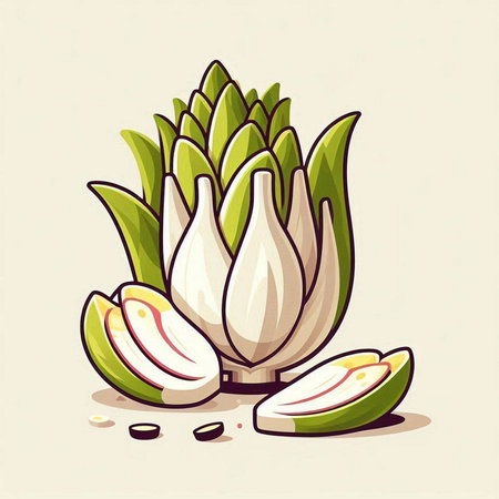 Illustration of fresh radicchio. Vector illustration of radicchio.のイラスト素材