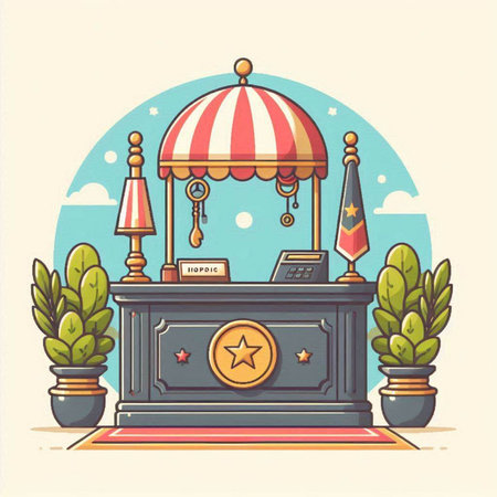 Vintage bar counter in retro style. Vector illustration. Retro style.のイラスト素材