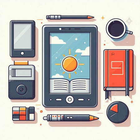 Flat design modern vector illustration concept of online education and learning.のイラスト素材