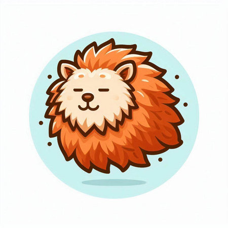 Cute cartoon lion. Vector illustration. Isolated on white background.のイラスト素材