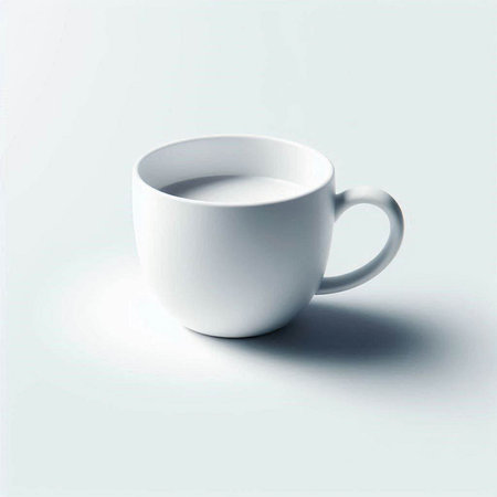 Cup of milk on a white background. 3d illustration.のイラスト素材