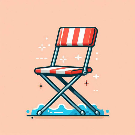 Cinema director chair. Vector illustration in flat design style.のイラスト素材