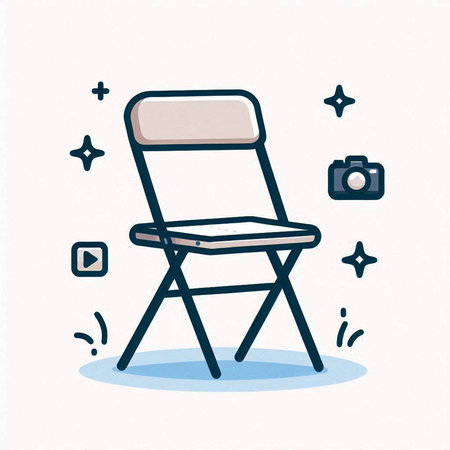 Illustration of a cinema chair on a white background. Vector illustrationのイラスト素材