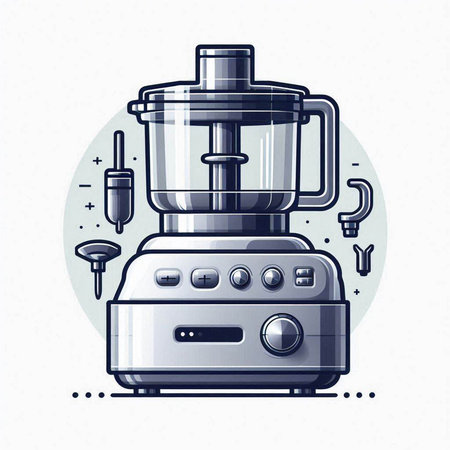 Vector illustration of blender in flat style on white background. Kitchen appliances.のイラスト素材