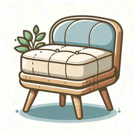 Illustration of a sofa in a flat style on a white backgroundのイラスト素材