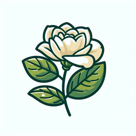 Hand drawn rose flower. Vector illustration. Isolated on white background.のイラスト素材
