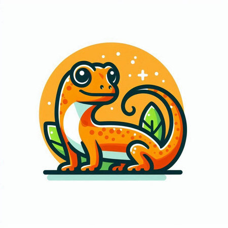 Cute chameleon on a white background. Vector illustration.のイラスト素材