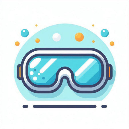 Ski goggles icon. Flat illustration of ski goggles icon for web designのイラスト素材