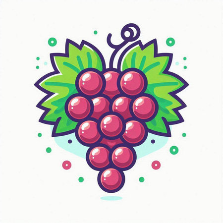 Grapes icon. Vector illustration of a bunch of grapes.のイラスト素材