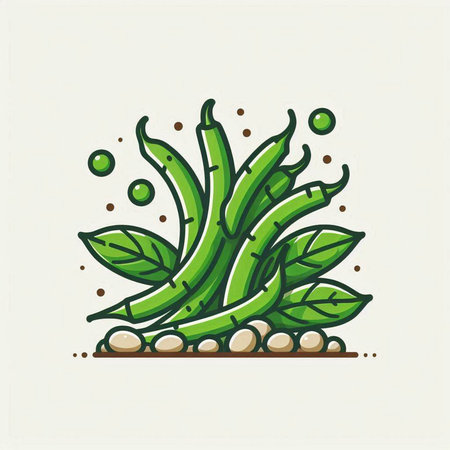 Green beans icon. Vector illustration in trendy linear style isolated on white background.のイラスト素材