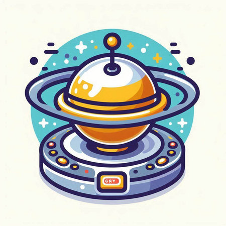 UFO. Vector illustration in flat linear style. Suitable for web design, mobile apps and print media.のイラスト素材