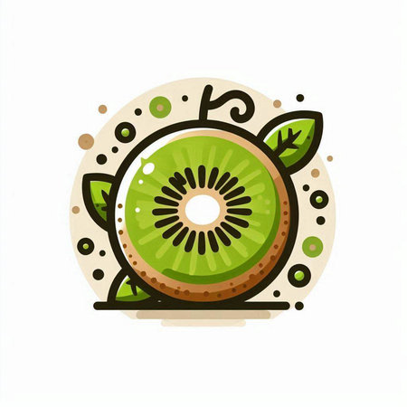 Kiwi fruit icon. Vector illustration of kiwi.のイラスト素材
