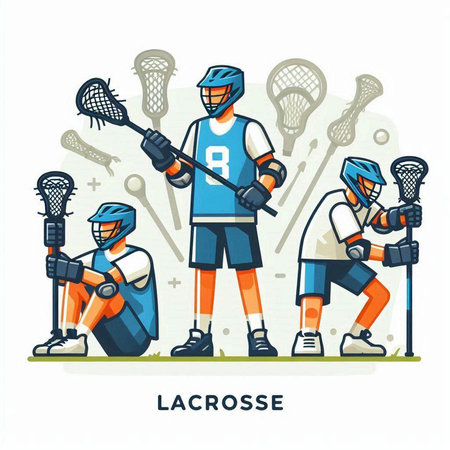 Lacrosse players. Lacrosse players, vector illustration.のイラスト素材