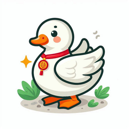 Cute cartoon snowman with a red scroll. Vector illustration.のイラスト素材