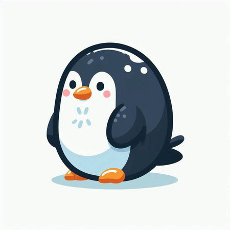 Cute penguin isolated on white background. Vector cartoon illustration.のイラスト素材
