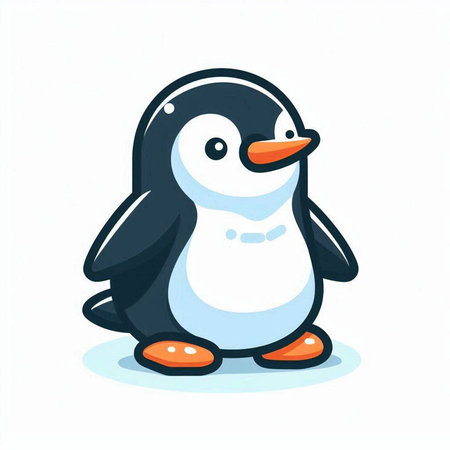Cute penguin isolated on a white background. Vector illustration.のイラスト素材