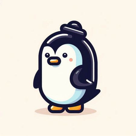Cute cartoon penguin vector illustration. Cute cartoon penguin vector illustration.のイラスト素材