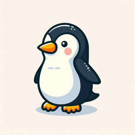 Cute penguin cartoon vector illustration. Cute cartoon penguin.のイラスト素材