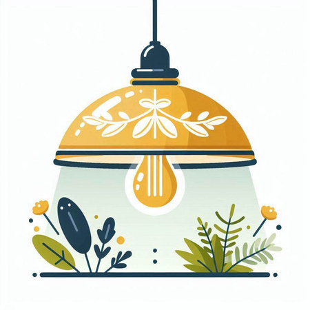 Illustration of a lamp in a flat style. Vector illustration.のイラスト素材