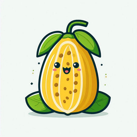 Cute cartoon pomelo fruit character. Vector flat illustration.のイラスト素材