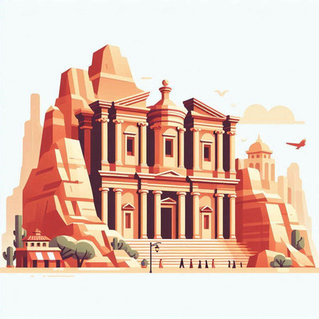 The famous landmark of United Arab Emirates - United Arab Emirates. Vector illustrationのイラスト素材