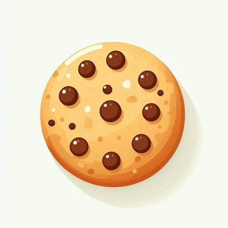 Chocolate chip cookie icon. Vector illustration of chocolate chip cookie.のイラスト素材