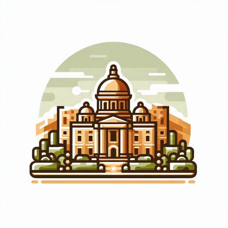 St. Peter's Cathedral in Rome, Italy. Vector illustration.のイラスト素材