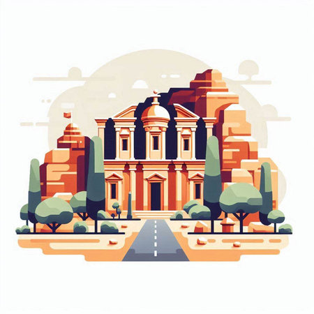 Flat style vector illustration of famous building in Rome, Italy.のイラスト素材