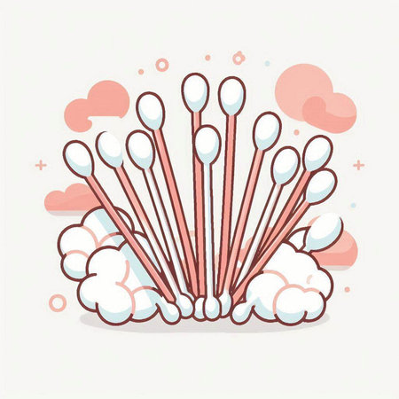 Cotton swabs. Vector illustration of a cotton swab.のイラスト素材