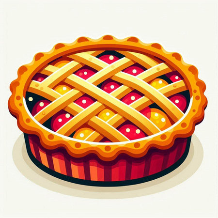 Illustration of a pie on a white background. Vector illustration.のイラスト素材