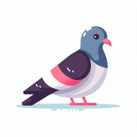 Pigeon vector illustration in flat style. Cute cartoon animal.のイラスト素材