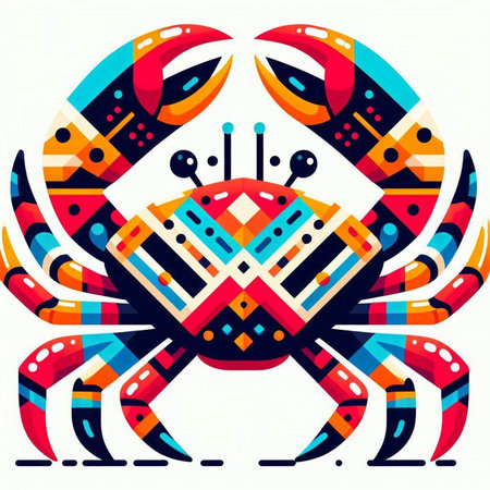 Colorful abstract crab on a white background. Vector illustration for your designのイラスト素材