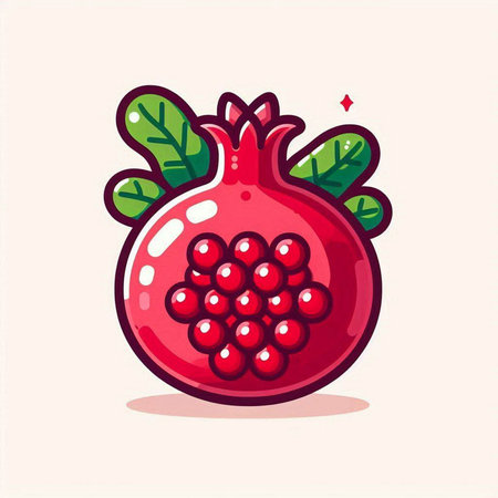 Pomegranate fruit vector illustration. Pomegranate fruit icon.のイラスト素材