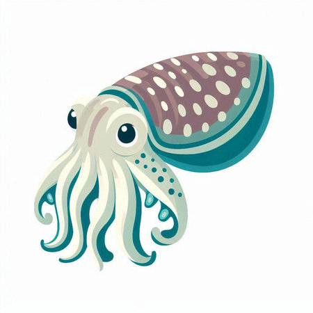 Octopus isolated on white background. Hand drawn vector illustration in cartoon style.のイラスト素材