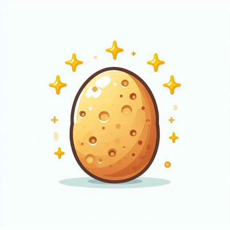 Illustration of an Easter egg with stars on a white background.のイラスト素材