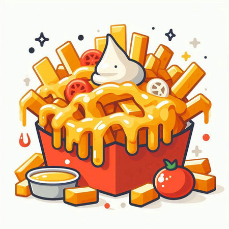 Illustration of a fast food meal. Vector illustration of a fast food meal.のイラスト素材