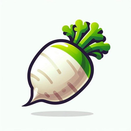 Illustration of a radish on a white background, vector illustrationのイラスト素材