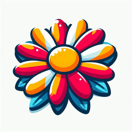 Colorful flower icon isolated on white background. Vector illustration for your designのイラスト素材