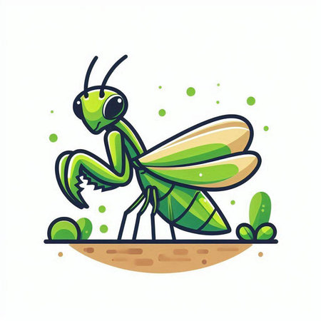 grasshopper insect vector illustration isolated on white background. insect iconのイラスト素材