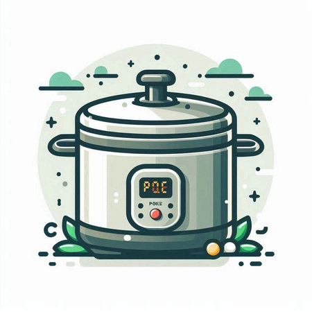 Modern vector illustration of electric multicooker in flat design style.のイラスト素材